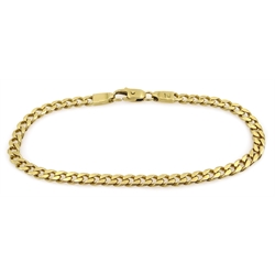  18ct gold flattened curb link bracelet, stamped 750, approx 17.7gm  