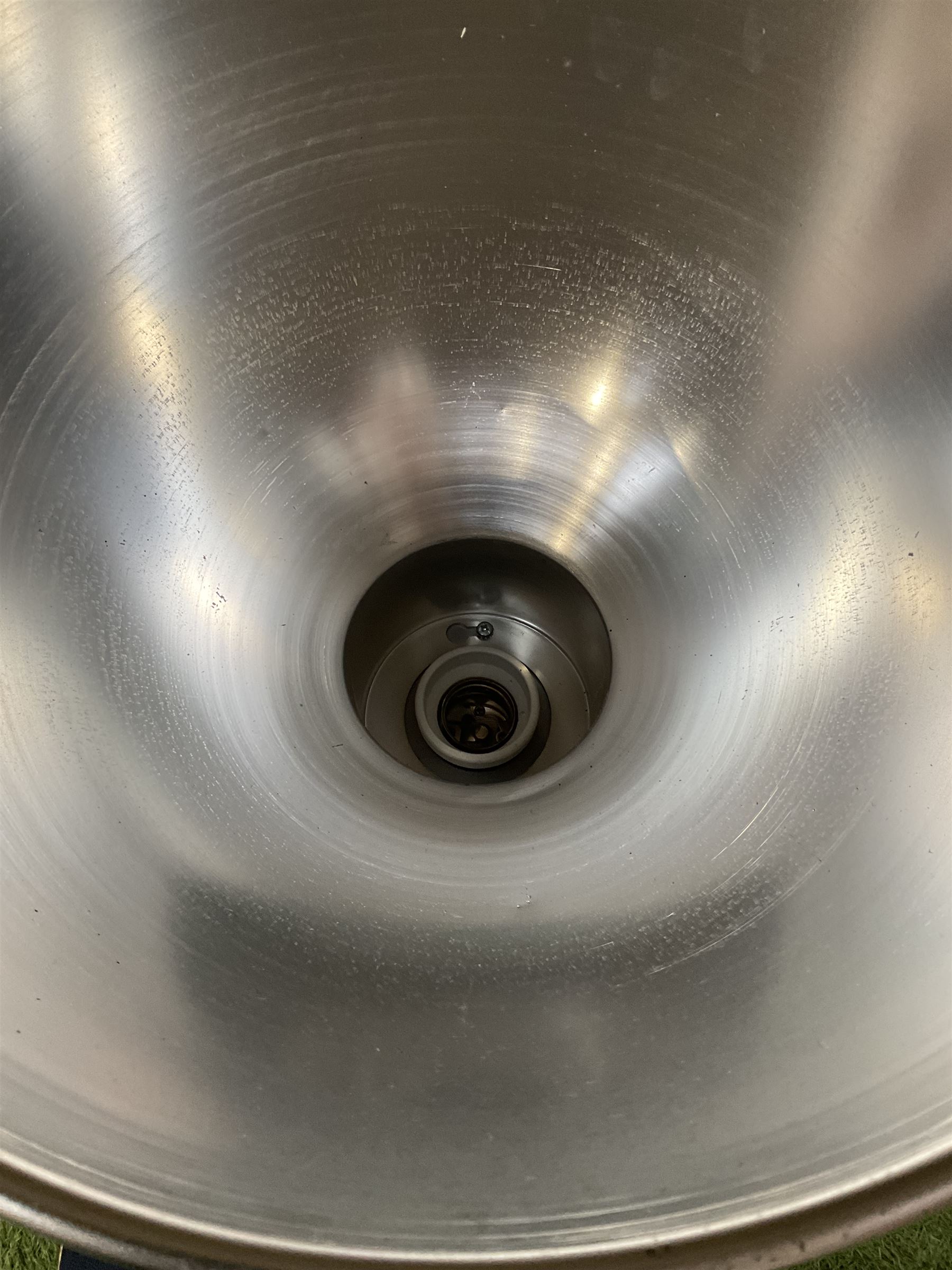 Set of ten Hilclare industrial ceiling hanging lights single phase 