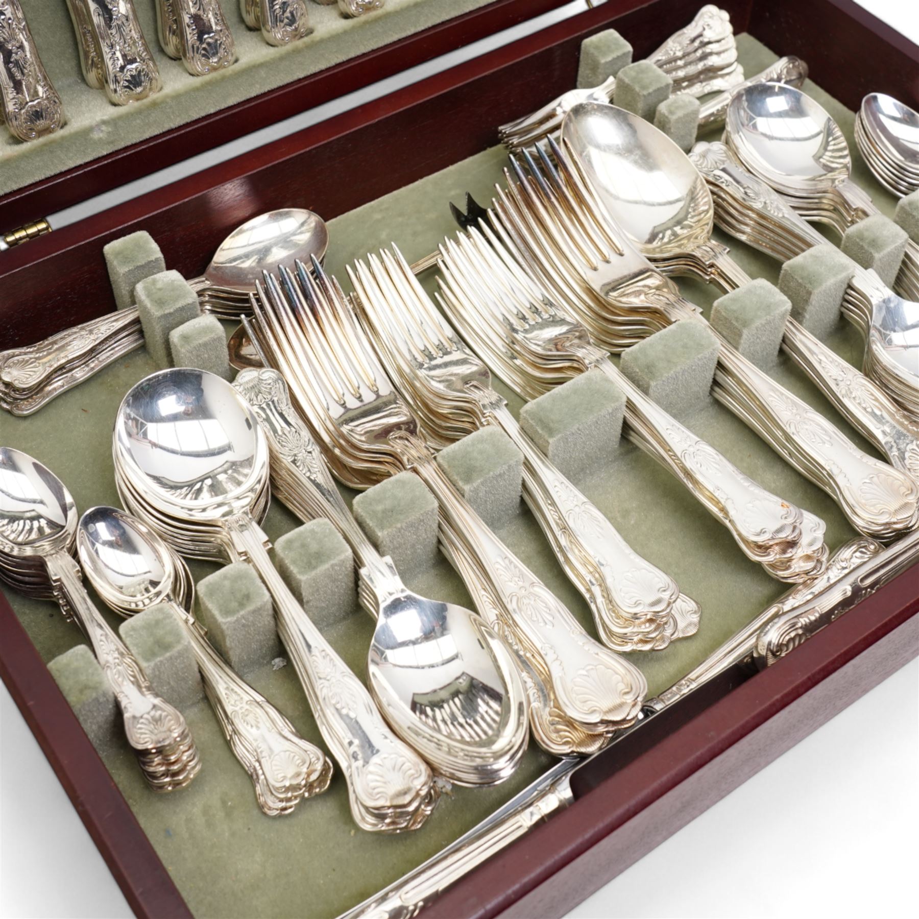 Arthur Price canteen of silver plated Kings pattern cutlery for twelve covers with additions 
