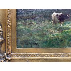 Owen Bowen (Staithes Group 1873-1967): Cattle Grazing, oil on canvas signed 56cm x 76cm 
Provenance: private collection, purchased David Duggleby Ltd 16th April 2021 Lot 158