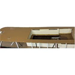 Model of St.Louis Belle paddle boat, L118cm, together with a box of additional parts and model plans by Vic Smeed