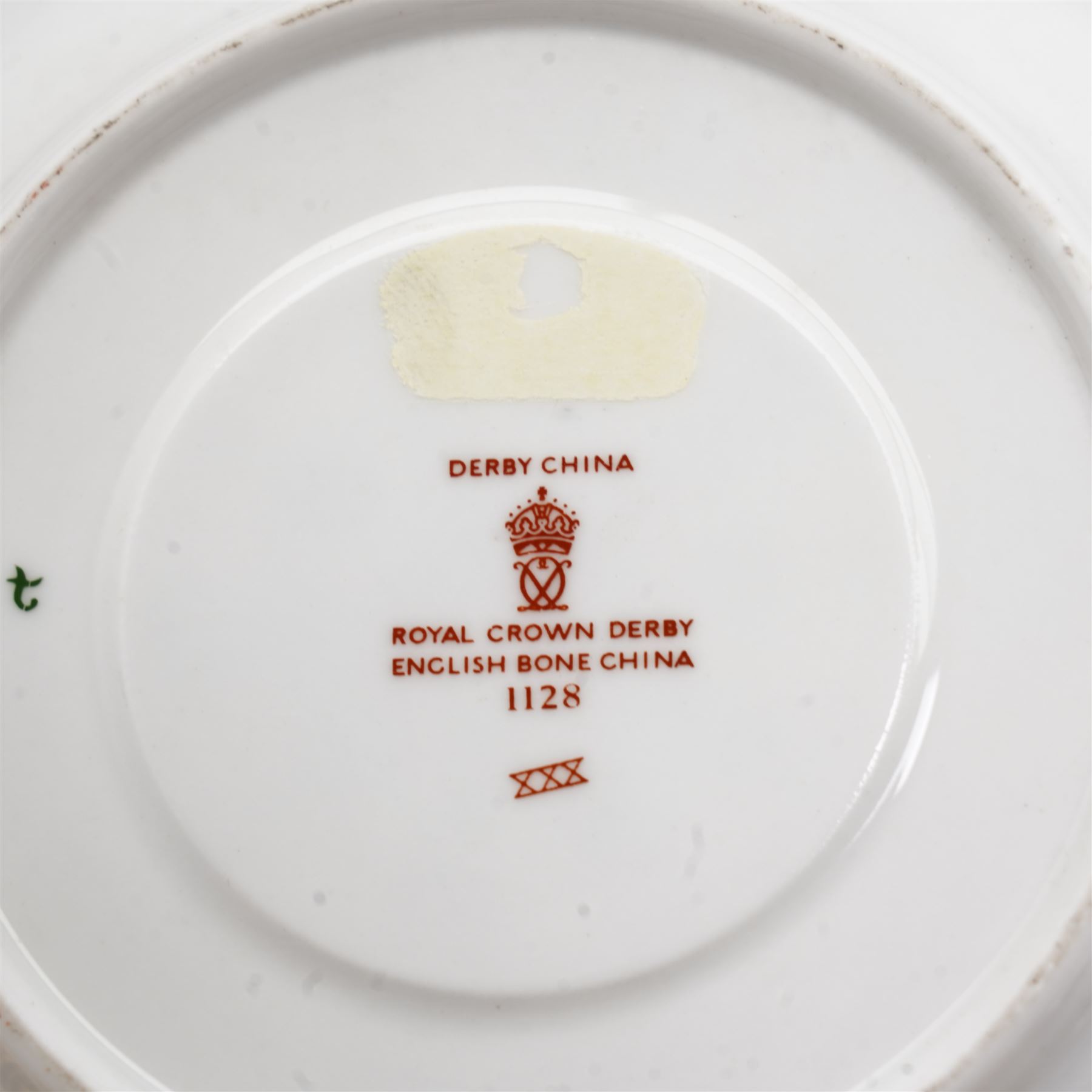 Set of six Royal Crown Derby Imari 1128 pattern tea cups and saucers