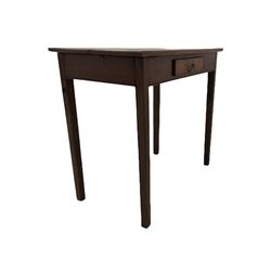Georgian oak side table, fitted with single drawer