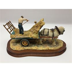 Border Fine Arts The Haywain, no JH73 by Anne Wall, limited edition 435/1500, on wooden base and with certificate, H7cm 