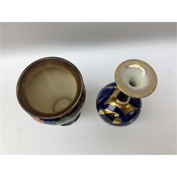 Clarice Cliff for Newport Pottery Delicia pattern bowl, D20cm, Victorian Wedgwood oval tea pot retailed by Goode & Co and in the Bamboo pattern and three other items
