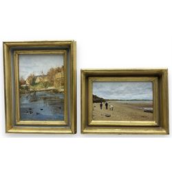Betty Ryder (British ?-2006): 'Autumn Walk - Hunmanby' and Lake Scene, two oils on board signed, one titled verso 24cm x 16cm (2)