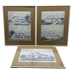Three architectural prints after CFA Voysey, 47cm x 66cm (3)