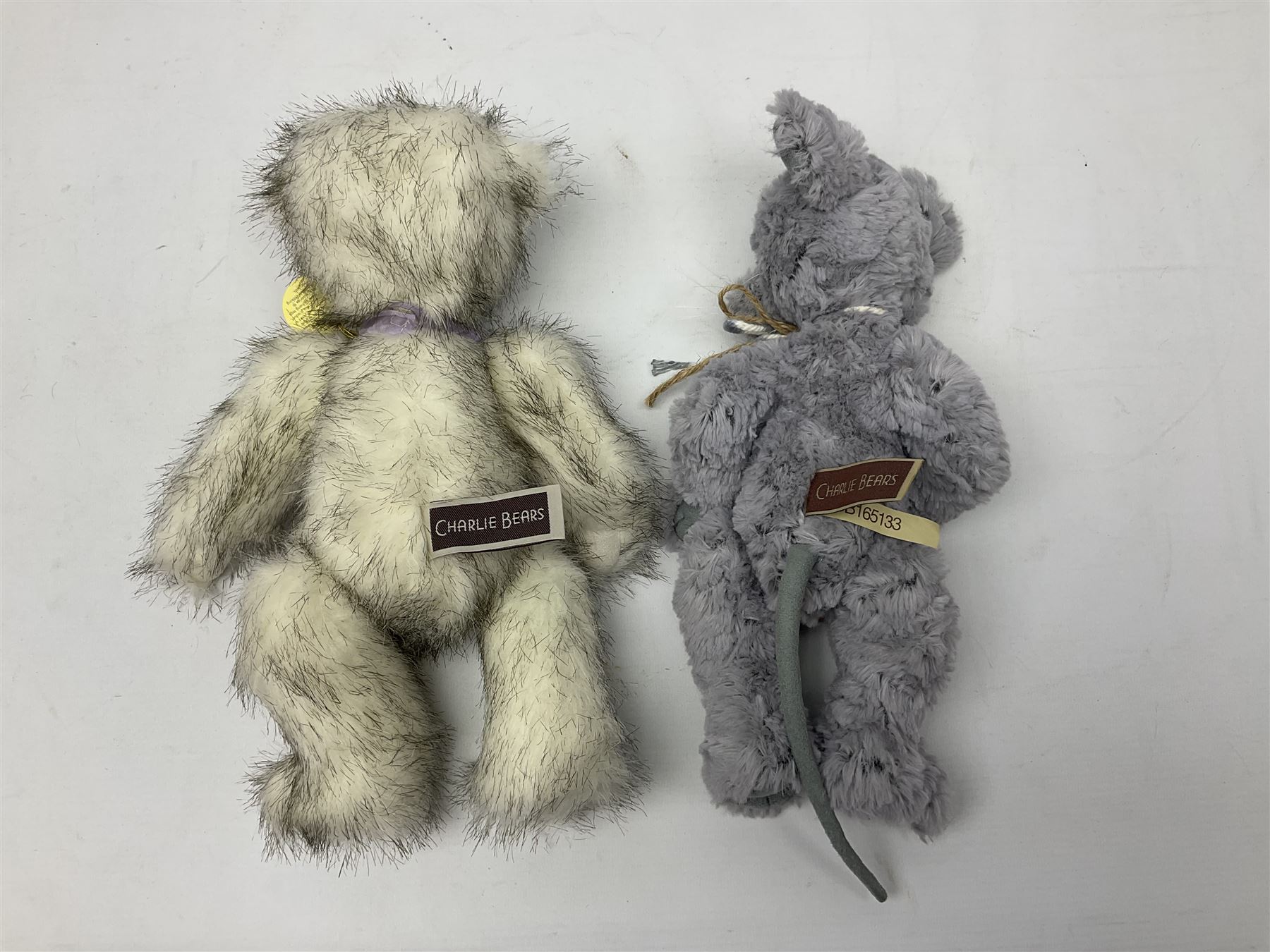 Eight Charlie Bears, comprising limited edition example Nina CB171785A, designed by Isabelle Lee, limited to 3000, Nyah CB191931A, designed by Isabelle Lee, Molly CB110310B, designed by Heather Lyell, Mooch CB206025O, and Gallivant CB195197O, each with tags, plus three lacking tags, CB165133, and two small unnamed examples