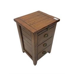 The Irish Coast Collection - hardwood three drawer bedside chest, with brushing slide
