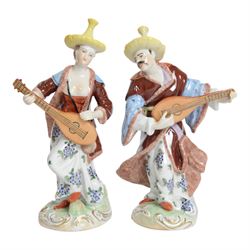 Royal Crown Derby figure Spring, together with Pair of Dresden Malabar musicians and two others    