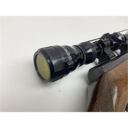 Weihrauch model HW 77 K  .22 air rifle with under lever action, beech stock with chequered pistol grip and Tasco WA39x40-1 scope, serial no.1283661 L102cm overall NB: AGE RESTRICTIONS APPLY TO THE PURCHASE OF THIS LOT
