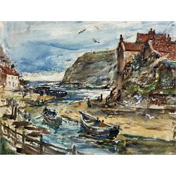  Rowland Henry Hill (Staithes Group 1873-1952): Looking Down Staithes Beck, watercolour signed and dated 1942, 26cm x 34cm (mounted)