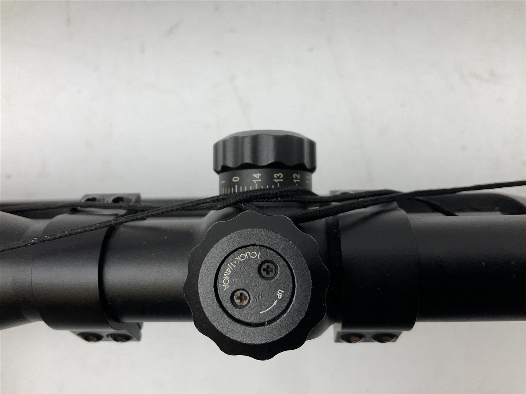 Stoegar .177 air rifle with break barrel action, 3 x 9 telescopic sight and fully integrated sound moderated barrel, no visible serial number, L109cm; in Stoeger lined gun sling