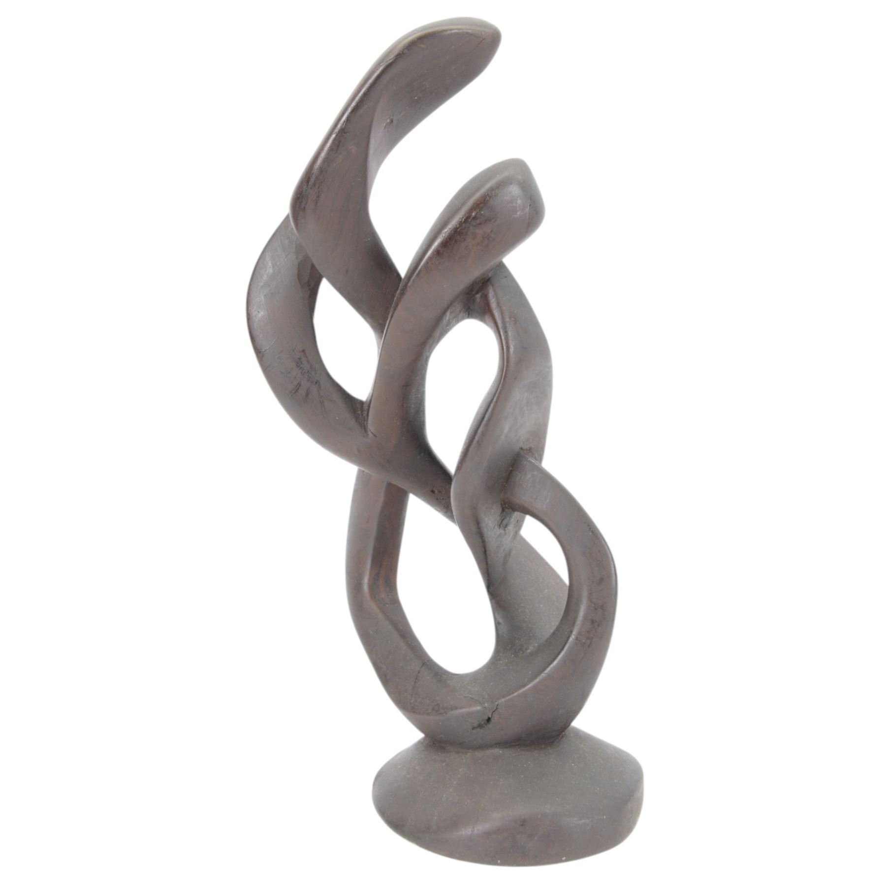 Two African carved abstract wooden sculptures, tallest H54cm