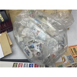 World stamps including Australia, Antigua, Canada, New Zealand, St Vincent, Republic of Maldives, Norfolk Island, Malta etc, Great British and other first day covers, Queen Elizabeth II 60th Birthday commemorative stamps etc, housed in five albums/folders and loose, in one box