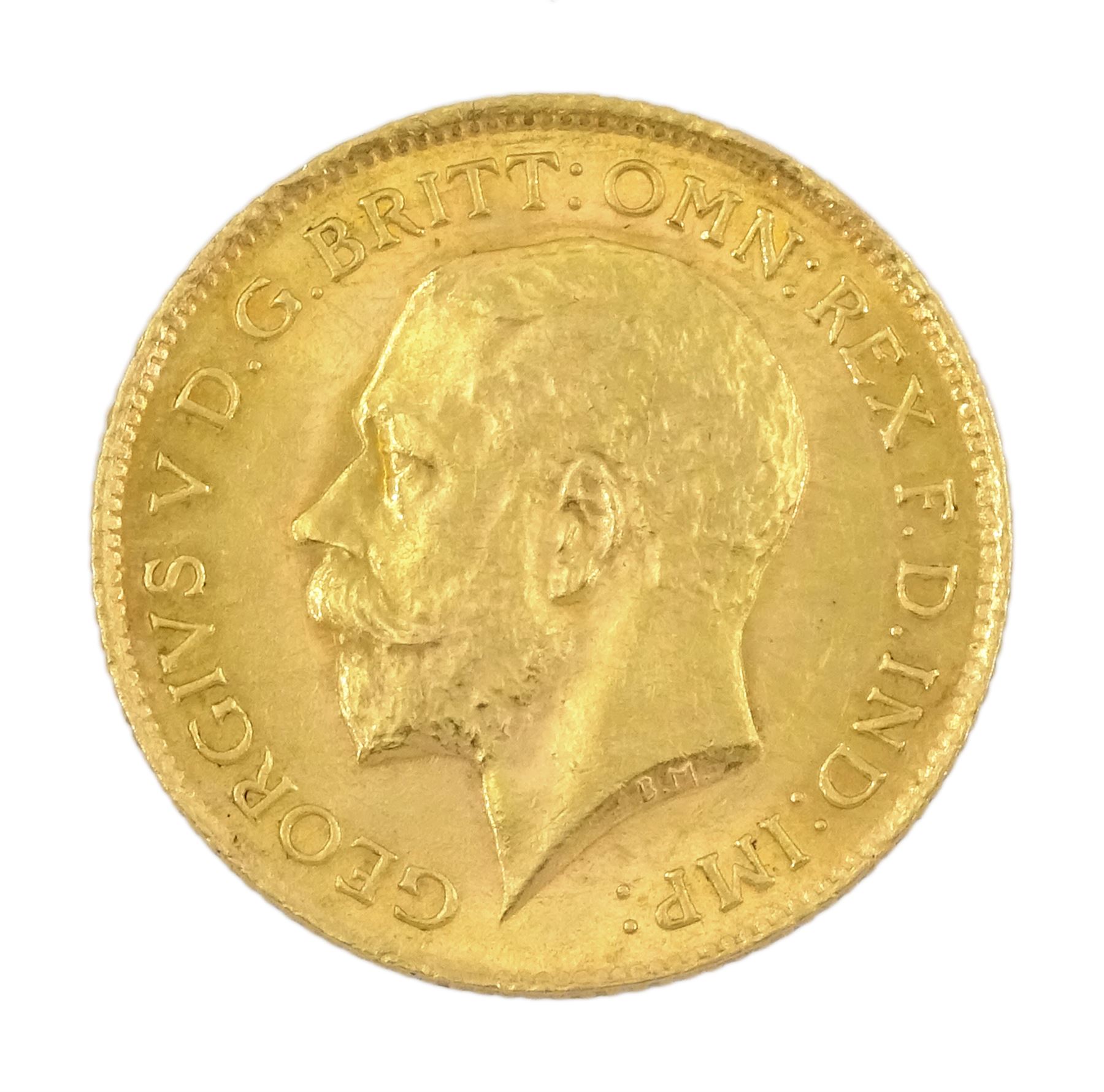 King George V 1914 gold half sovereign coin