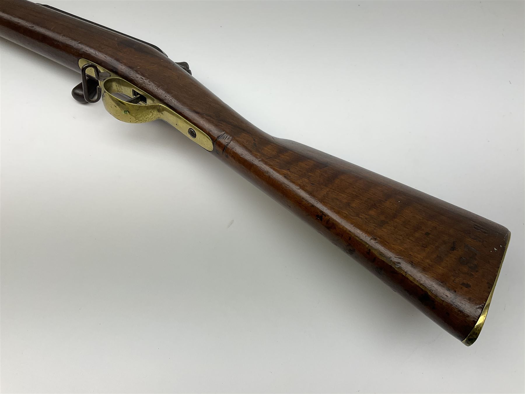 French Model 1866 Chassepot 11mm bolt-action needle fire rifle, the 70.5cm barrel stamped with various proof marks, the action inscribed 'Manufacture D'Armes St. Etienne Mle 1866-74', walnut full stock with brass mounts, stock stamped 8798, under barrel ramrod and two sling swivels L117cm