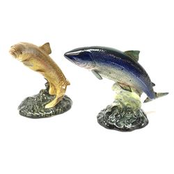 Two Beswick models of fish, Trout 1032 and Atlantic Salmon 1233, each with printed and impressed marks to base, largest H7.5cm. 