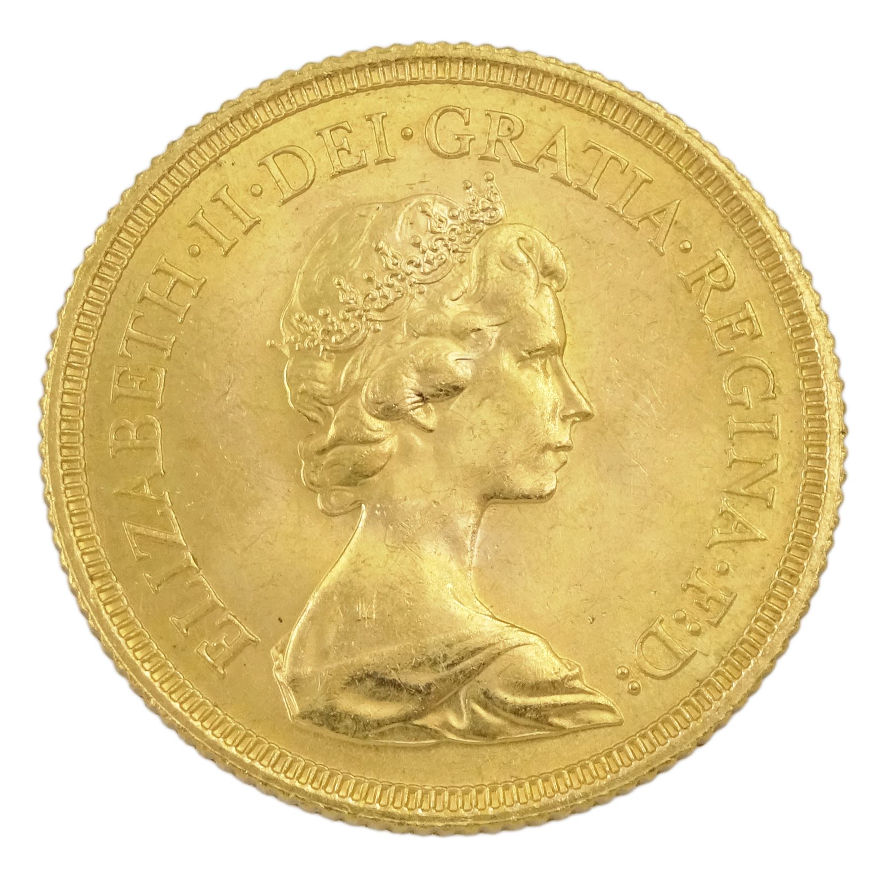 Queen Elizabeth II 1974 gold full sovereign coin