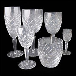Waterford Crystal drinking glasses for six setting, in Comeragh pattern, including champag...