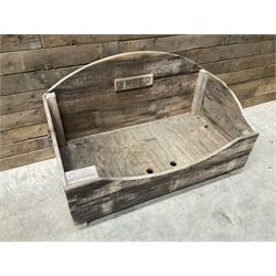 Traditional pine slatted dog bed