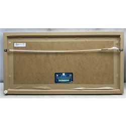 Rupert Aker (British Contemporary): Seascape, mixed media on canvas laid on board signed 19cm x 45cm