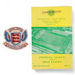 Football League Representative Match silver-gilt medal, inscribed verso 'The Football League versus The Irish Football League at Norwich 31st October 1962', awarded to Colin Appleton, hallmarked Vaughton & Sons, Birmingham 1962, in tooled leather box with matchday programme and embroidered badge