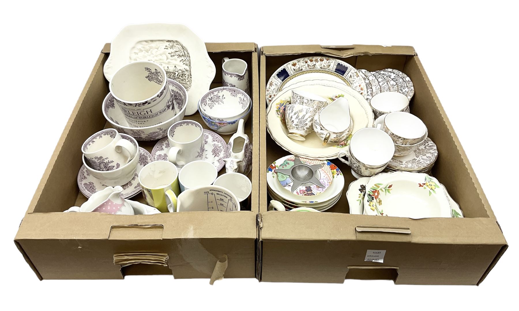 Shelley bowl, TG Green measuring jug, Villeroy & Boch sauce boat and stand, Burleigh Asiatic Pheasants plum cow creamer, cylindrical vase, mugs, bowls, jug etc, Spode 'Full Cry' The Hunt plate, Spode Ladybird mugs, Portmeirion, Meakin, Carlton China, teawares, ceramics etc