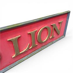 Old Red Lion - aluminium, red and gold painted pub sign