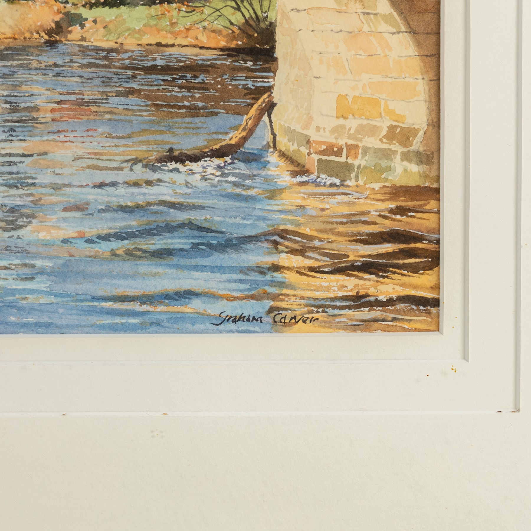Graham Carver (Yorkshire 20th century): 'River Ure at Tanfield', watercolour signed, titled verso 21cm x 32cm