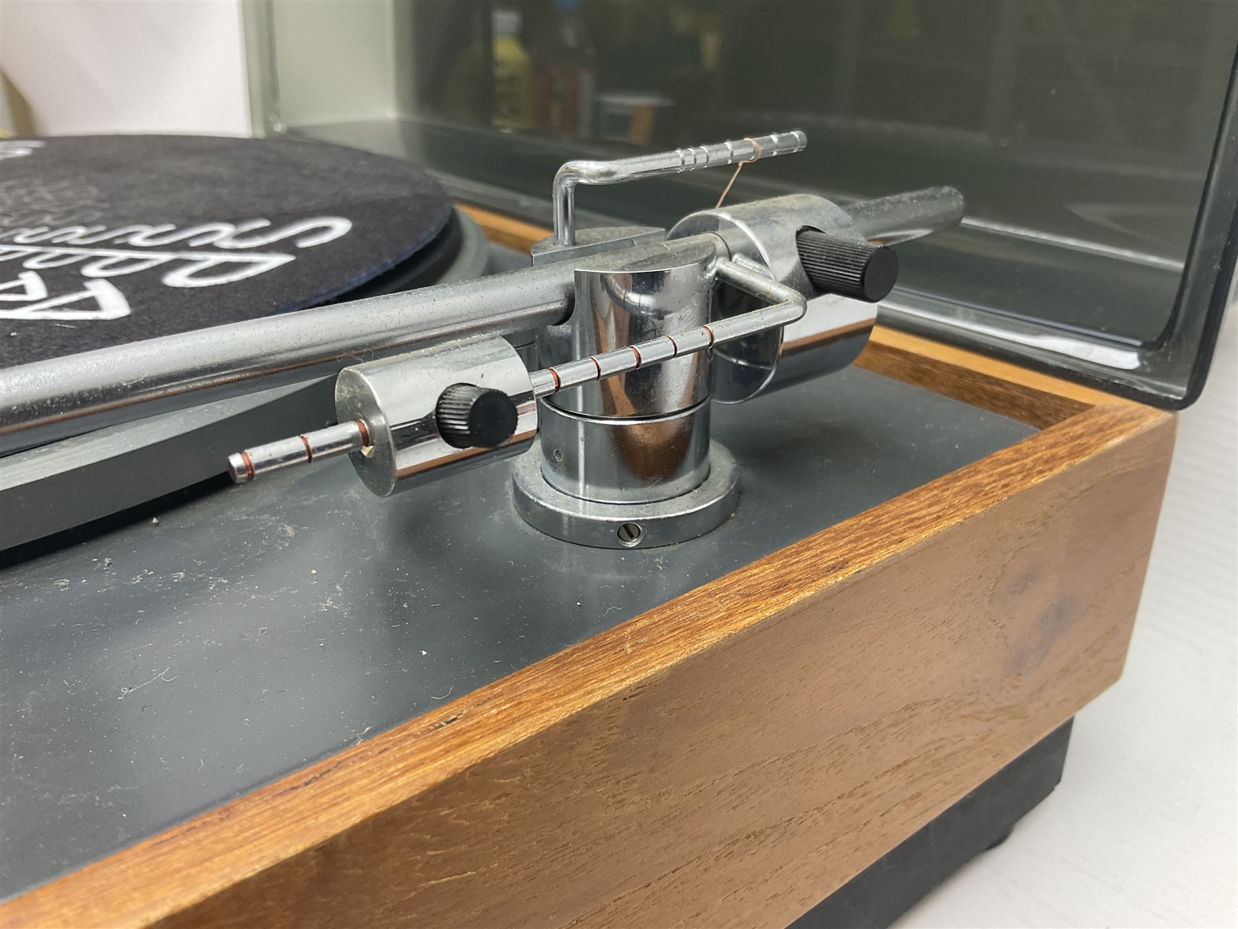 Goldring Lenco GL 75 Stereo Transcription turntable, in a teak case, H15cm, W54cm 