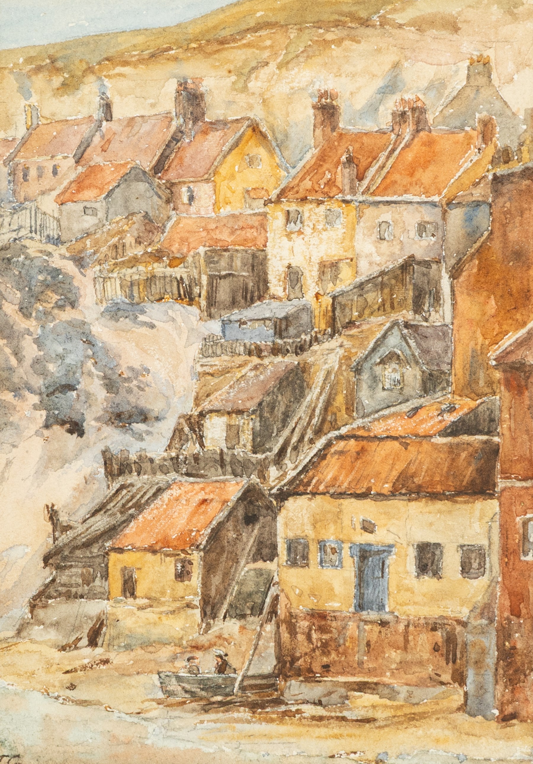 T G (Late 19th century): Whitby East Cliff, watercolour signed with initials 17cm x 12cm