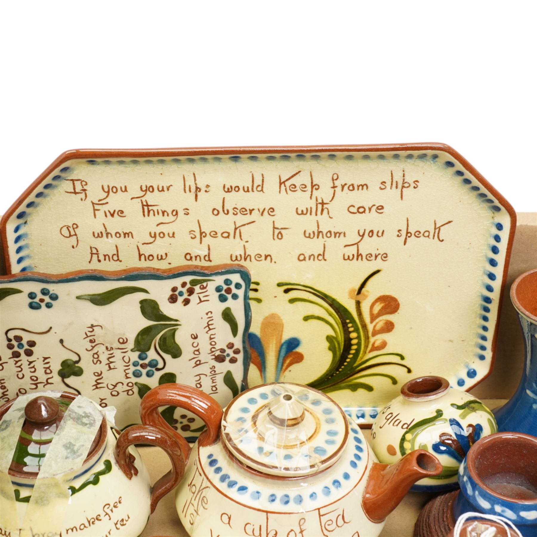 Large collection of Devon/Torquay Motto ware, in one box