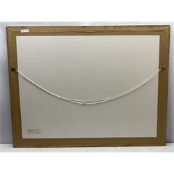 Cathy Parker (British contemporary): 'Hedgerow', watercolour acrylic and pencil signed, labelled verso 49cm x 74cm