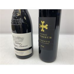 Mixed red wines including six bottles Chateau Verniotte Castillon Cotes de Bordeaux 2011, 750ml 14.5% vol, two bottles Chateau Philippe Lamour Costieres De Nimes 2016, 750ml 14% vol, Chateau du Prieur Bordeaux 2016 and five others of various contents and proofs (14)  