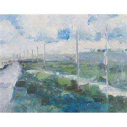Grahame Tebbutt (British Contemporary): Towards the Sea, pair oils on board signed 18cm x 23cm (2)