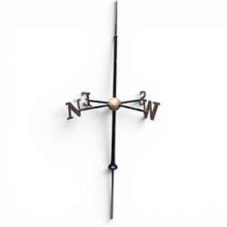 Wrought iron weather vane, lacking pointer