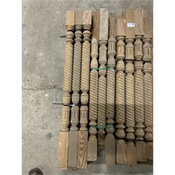 Twenty nine pitch pine staircase spindles, two types - THIS LOT IS TO BE COLLECTED BY APPOINTMENT FROM THE OLD BUFFER DEPOT, MELBOURNE PLACE, SOWERBY, THIRSK, YO7 1QY