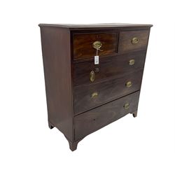 19th century mahogany chest, fitted with two short and three long drawers, oak lined 