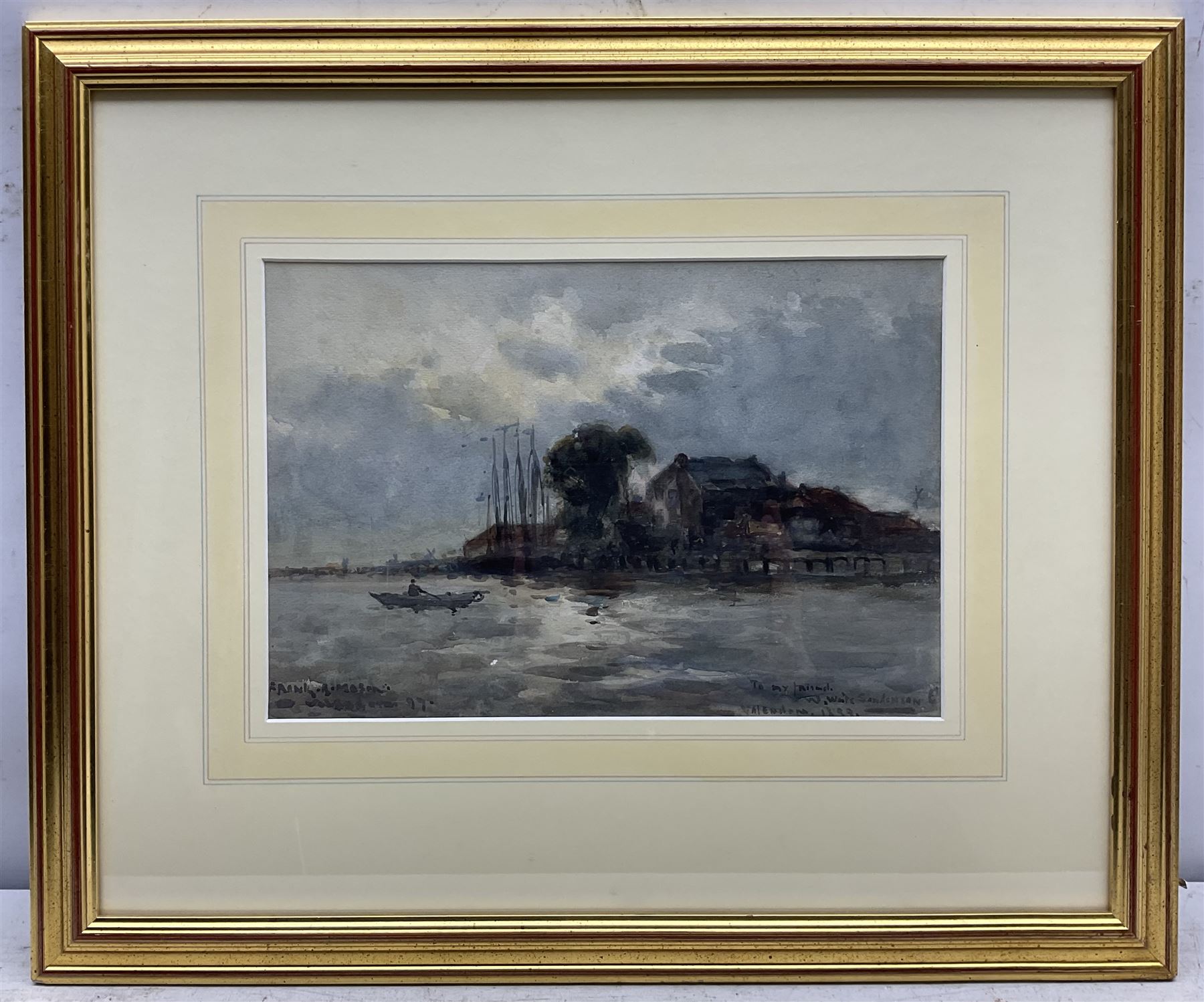 Frank Henry Mason (Staithes Group 1875-1965): 'Volendam', watercolour signed titled and inscribed 'To my friend W. Waite Sanderson 1899', 23cm x 34cm 
Provenance: with T B & R Jordan Fine Art Specialists, Stockton on Tees, label verso
