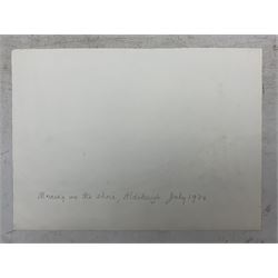 Jean Alexander (British 1911-1994): Views in Suffolk, comprising: 'Morning on the Shore - Aldeburgh July 1984', 'Sunshine on the Backwater - Aug '85 with Stephanie', 'Stormy Weather - High Sea near East Terrace Aug 1988', 'Walberswick - July 1990', 'Squally Weather near Bungay (outside Joan's house Broom Tuns) Jan 1990', 'Polzeath N. Cornwall - August 1989', and another untitled, watercolours, each signed, variously titled and dated verso, the titled 27.5cm x 37.5cm (unframed), the other 25cm x 27cm (mounted) (7)