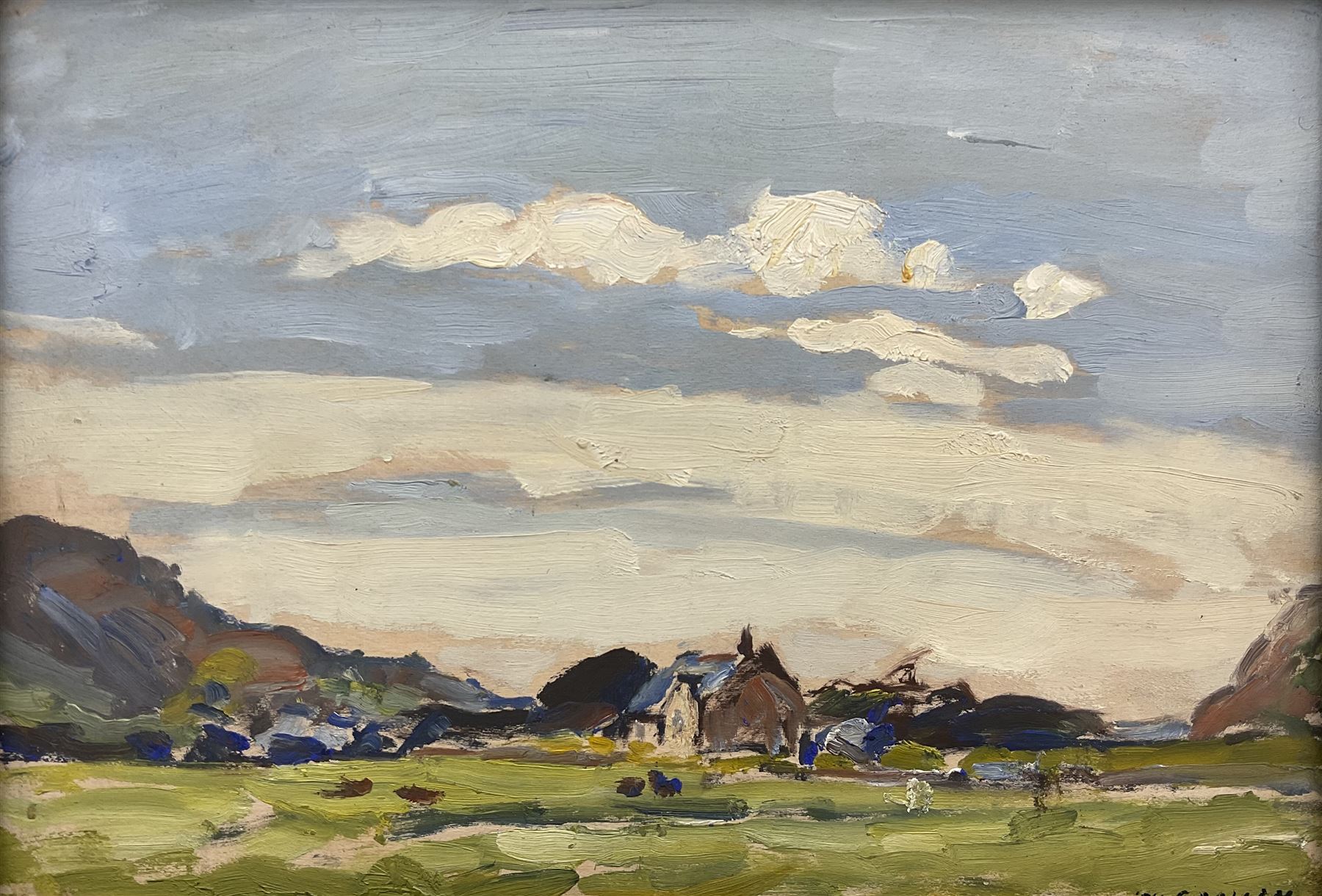 M Coonan (Northern British fl.1910-1925): 'The Little Farm - North Wales', oil on board signed, titled verso 23cm x 34cm