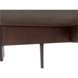 Georgian mahogany drop leaf table  table, rectangular drop leaf top, gate-leg action base, cabriole supports with padfeet 