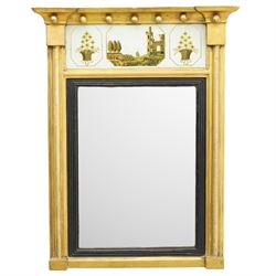 Regency giltwood pier mirror, projecting