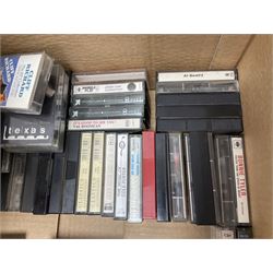 Thirty-one LP records including Everly brothers, Elvis Presley, Joe Walsh etc; and quantity of cassette tapes, etc