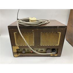 Mid 20th century Bush walnut TV 53 cased television receiver, together with a wood cased radio