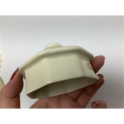 Royal Doulton part dinner service in Old Leeds Sprays pattern,  to include cheese dome, teapot and stand, egg cups etc, together with a selection of floral doilies.  