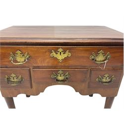 Georgian mahogany lowboy, fitted with four drawers, tapering leg with pad feet