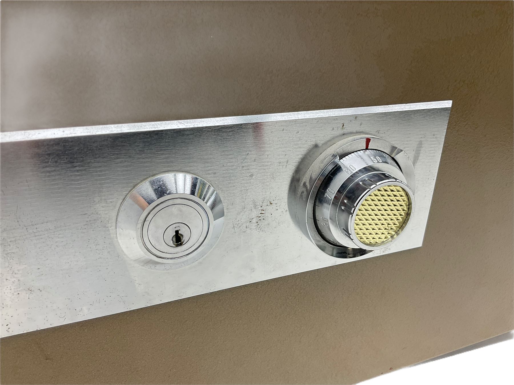 Cock fireproof combination safe, with key and instructions