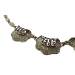 Thedore Fahrner Art Deco silver marcasite necklace, stamped original Fahrner 925